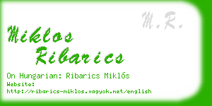 miklos ribarics business card